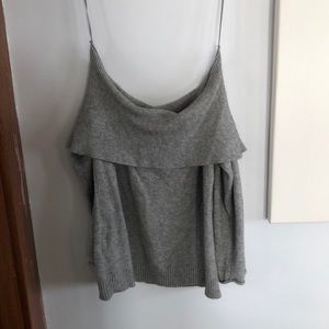 Anthropologie off the shoulder gray sweater